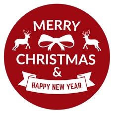 스티키데코 크리스마스 스티커 820 레터링 루돌프와 리본 대, 레드, 15개입