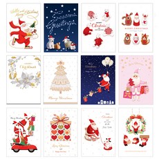 Maumdama 聖誕明信片 12款 x 5p, 混合顏色, 1套