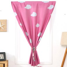 DM I love home簡易裝飾短魔鬼氈窗簾, 雲粉紅色