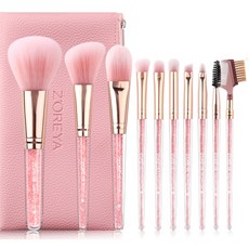 조레야 블링앤수 메이크업 브러쉬세트 브러쉬 10종 + 케이스 세트 BRISH0302, 핑크, 1개