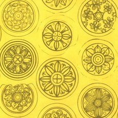 한지로 한지 와당04 636 x 939 mm, 노랑, 25개입