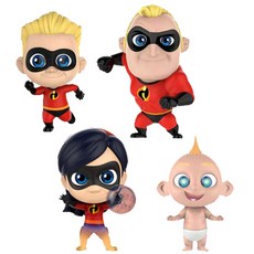 Hot Toys Cosbaby Barolet Jack Jack Dash Incredibles 4 人偶套組, 1套