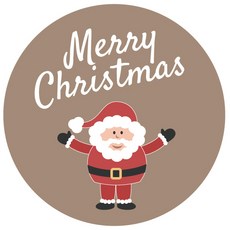 스티키데코 크리스마스 스티커 528 산타 메리 크리스마스 소, 브라운, 40개입