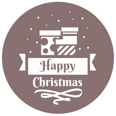 스티키데코 크리스마스 스티커 500 레터링 크리스마스 기프트 소, 라이트 브라운, 40개입