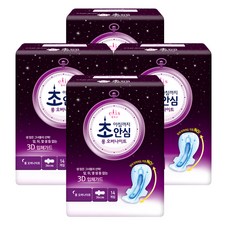 엘리스 아침부터 초안심 롱 오버나이트 날개형, 패드형, 14개입, 4세트