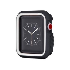 VICHELLE Trendy Time Apple Watch Series 1 矽膠保護殼 42mm, 黑白色, 1個