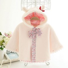 MK女童款兔子可愛耳朵連帽花披風