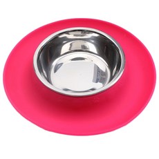 Onbitpet寵物圓形矽膠餐具 1格, 粉色的, 1個