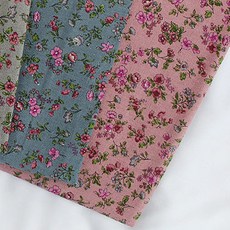 BED&DECO 亞麻花卉圖案布料, 甜美粉紅