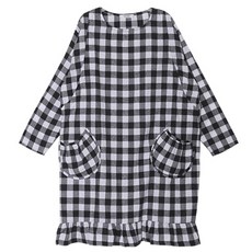 이얀 도톰 체크 프릴 수유원피스 임산부복