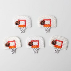 패션포인트 미니 자수 와펜 26 x 24 mm, 농구심볼, 5개입