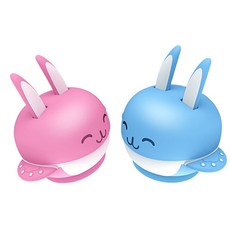 兔子造型吸附餐盤餐具組 2入, 混色, 粉色餐具組(Tori款)+藍色餐具組(Tobi款)