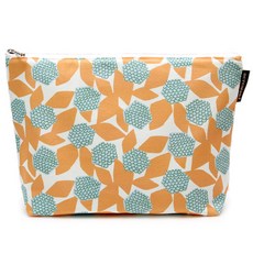 dotomari 多功能拉鍊防水印花收納袋 橙花款, 混色