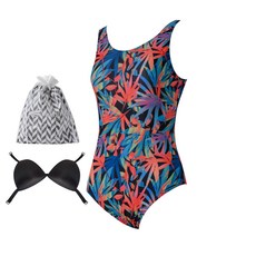 AQUATICA 女款連身泳衣+胸墊+游泳袋 3件組