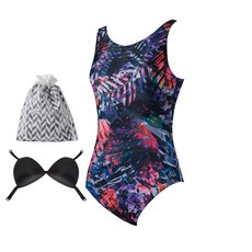 AQUATICA 女款連身泳衣+胸墊+游泳袋 3件組