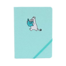 무민 자수 만년형 양장 다이어리, 블루, 1세트