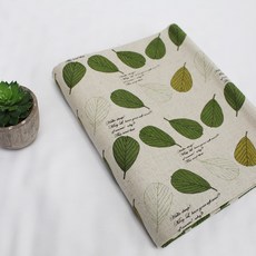 BED&DECO 印花棉麻布, 梧桐米色