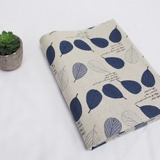 BED&DECO 印花棉麻布, 梧桐藍