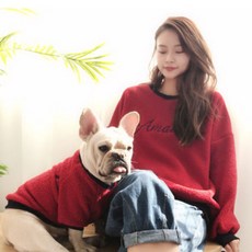 GYAPET S&H 人造羊毛圓形 Amazing Dog 狗主人情侶裝, 紅色