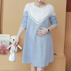 拼接綁帶孕婦連身裙 BC094