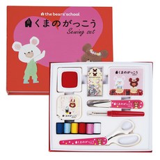 熊的學校縫紉套組紅色繪本風格 No1771, 混色, 1套