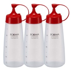 ASVEL 2141 擠壓式醬料瓶 紅色, 400ml, 3個