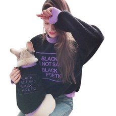 GYA PET仿羊毛寵物主人情侶裝, 黑色