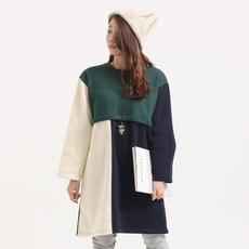 Eomjjang 拚色拉絨哺乳連身裙