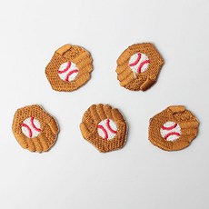 Fashion Point 迷你刺繡布貼 24 x 26 mm, 棒球手套 棕色, 5個