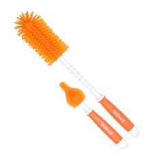 BABY&I 矽膠直立式奶瓶奶嘴刷組, 1組, 橘色