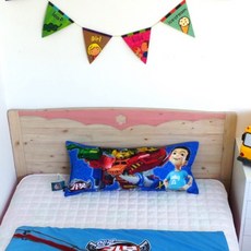 Hello CARBOT 衝鋒戰士 棉質枕頭, 藍色