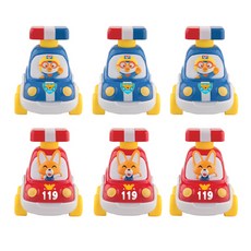 Pororo 씽씽車 警車 + 消防車 6入組, 混合顏色, 1個