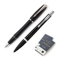 PARKER Urban 新舊鋼筆圓珠筆套組 + 黑色墨盒 2p, F, 啞光黑色 CT