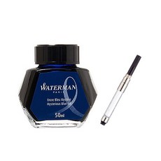 WATERMAN 威迪文 瓶裝墨水吸墨器套組 50ml, 藍黑色, 1個