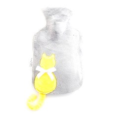 DM I love home貓咪影子攜帶式熱水袋 灰色 1000ml, 1個