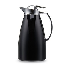 VISVIVA 斜口造型玻璃內膽保溫水壺, 1L, 黑色的