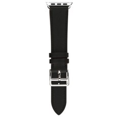 apent Apple Watch第7/6/SE/5/4/3代皮質錶帶 42/44/45mm, 黑色