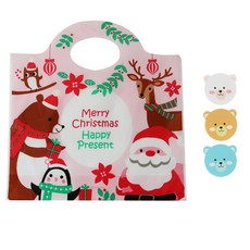 황씨네도시락 크리스마스 파티 쿠키비닐백 100p + 곰 스티커 100p, 1세트