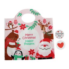 황씨네도시락 크리스마스 파티쿠키비닐백 100p + 스티커 발렌타인 원형 50p + 하트모양 50p, 1세트