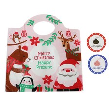 황씨네도시락 크리스마스 파티쿠키비닐백 100p + 스티커 초콜릿스티커 친구야맛있게먹어 100p, 1세트