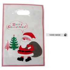 황씨네도시락 크리스마스 해피산타 쿠키비닐백 100p + 발바닥핸드 메이드 화이트 100p, 1세트