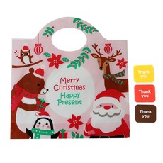 황씨네도시락 크리스마스 파티쿠키비닐백 100p + 사각땡큐 스티커 100p, 1세트