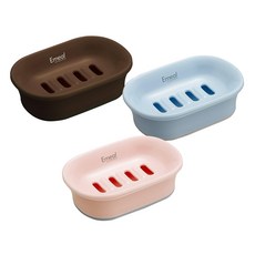 ASVEL 5636 肥皂架 3入組, 棕色, 藍色, 粉紅色, 1套