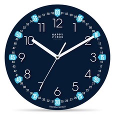 해피바이러스 교육용 벽시계 2218 슈팅스타, 혼합 색상
