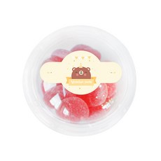 도나앤데코 미니 투명과일컵170ml 20p + 곰 노랑 축하해줘서 고마워 라운드스티커 20p, 1세트