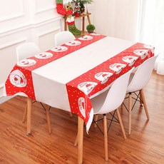 DM 알럽홈 크리스마스 PVC 일회용식탁보 도트산타, 1개입, 1개