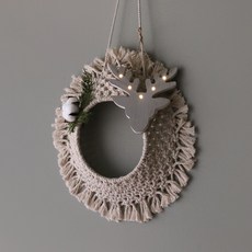 BLOOMING&ME 棉花和雪松圓邊花邊 + 白鹿燈飾吊墜, 混色