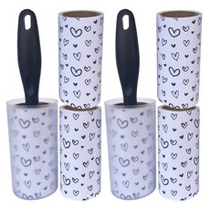 Pernik Unique 斜撕膠帶滾筒黏塵器 直筒型 黑色 + 補充包3入組, 2套