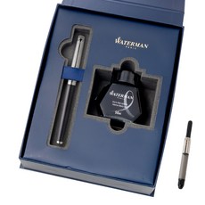 WATERMAN 鋼筆 New Hemisphere Prive 墨水瓶禮盒+轉換器+購物袋, F, 奢華藍寶石