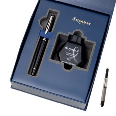 WATERMAN 鋼筆專家 2 墨水瓶禮品套組 CT + 轉換器 + 購物袋, F, 漆黑